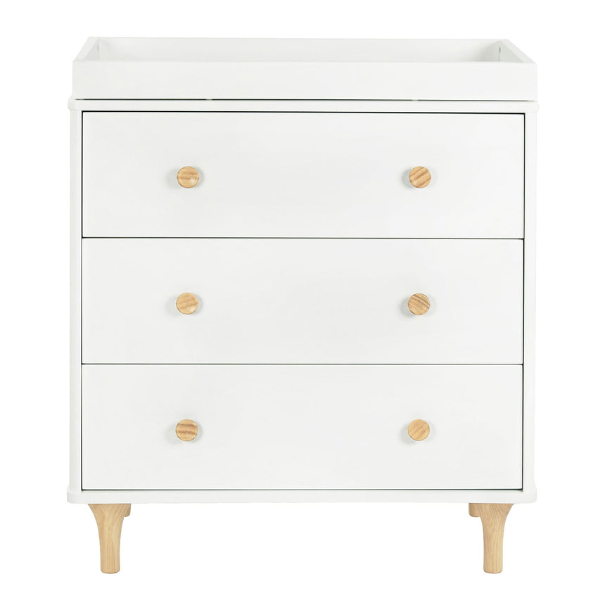 Meuble à Langer 3 Tiroirs avec Plateau Amovible Lolly - Blanc / Naturel-Babyletto-LET-M9023WN-CLÉMENT