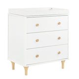 Meuble à Langer 3 Tiroirs avec Plateau Amovible Lolly - Blanc / Naturel-Babyletto-LET-M9023WN-CLÉMENT