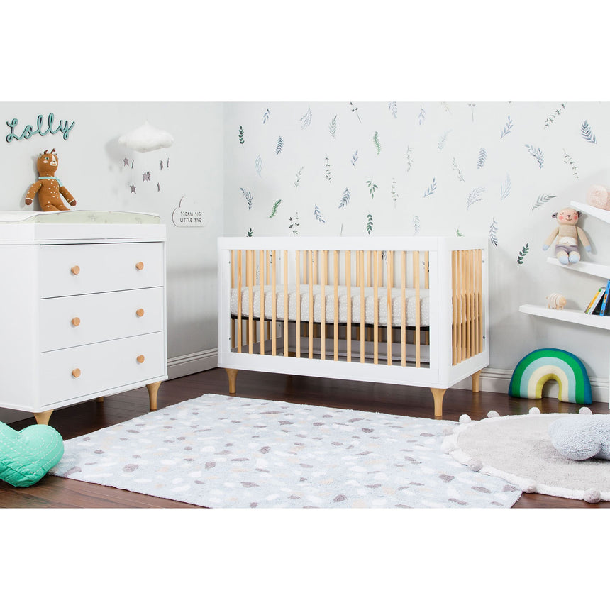 Meuble à Langer 3 Tiroirs avec Plateau Amovible Lolly - Blanc / Naturel-Babyletto-LET-M9023WN-CLÉMENT