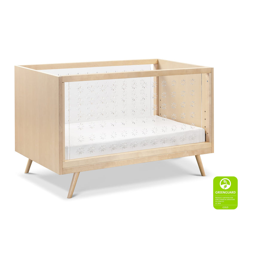 Couchette 3-en-1 Transparente Nifty - Acrylique / Bouleaux Naturel-Babyletto-LET-US0300BR-CLÉMENT