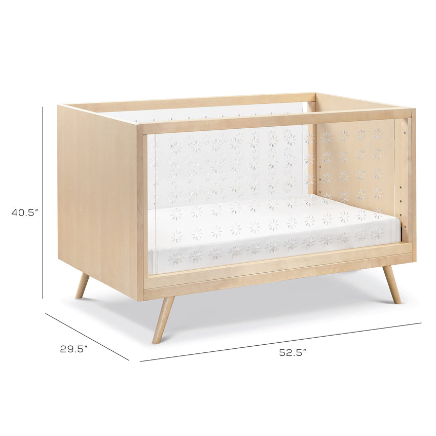 Couchette 3-en-1 Transparente Nifty - Acrylique / Bouleaux Naturel-Babyletto-LET-US0300BR-CLÉMENT