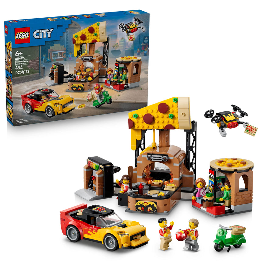 LEGO® City La pizzeria et ses véhicules de livraison-LEGO®-LGO-60496-CLÉMENT