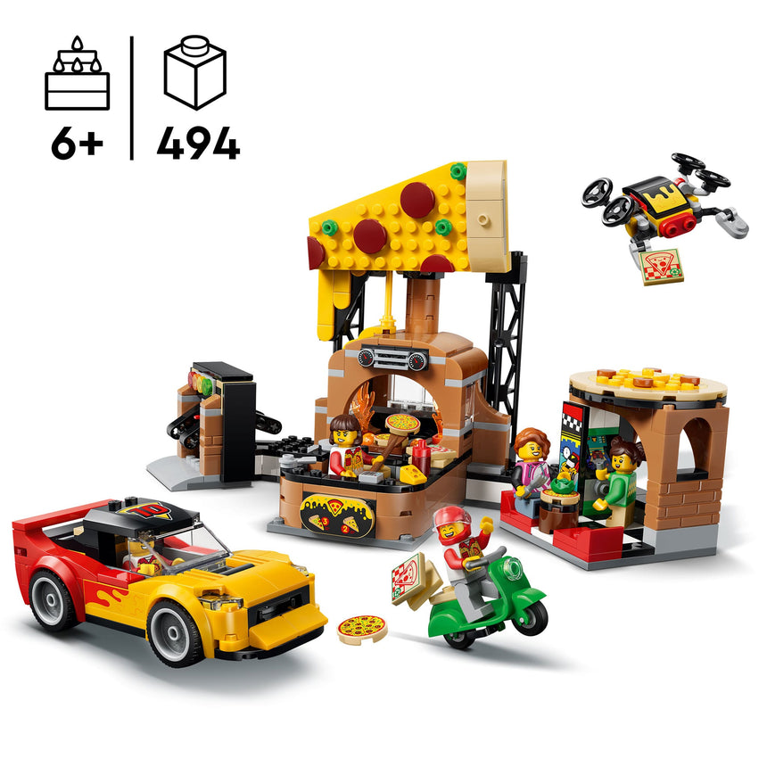 LEGO® City La pizzeria et ses véhicules de livraison-LEGO®-LGO-60496-CLÉMENT