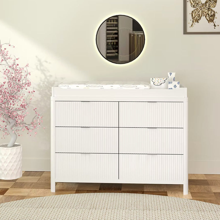 Commode 6 Tiroirs Milano - Blanc-Lil Angels-LIL-MILANOBUREAU-CLÉMENT