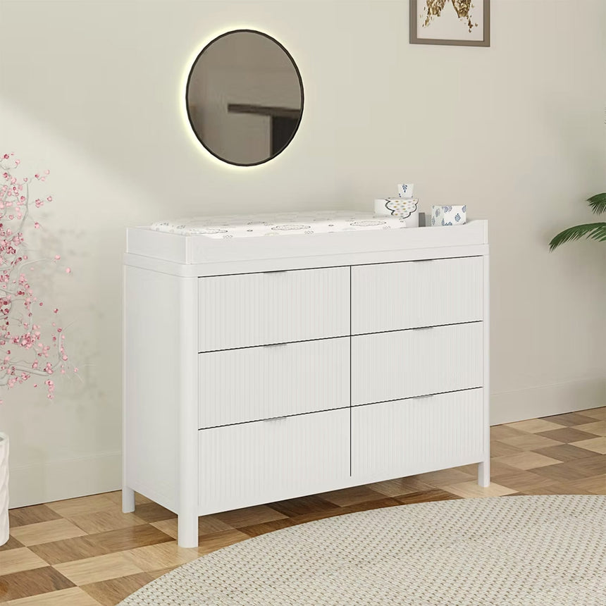 Commode 6 Tiroirs Milano - Blanc-Lil Angels-LIL-MILANOBUREAU-CLÉMENT