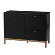Commode 6 Tiroirs Laurel - Noir/Noyer-Little Seeds-LIS-CG007SCBP-CLÉMENT