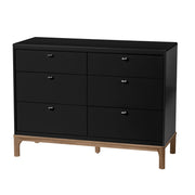 Commode 6 Tiroirs Laurel - Noir/Noyer-Little Seeds-LIS-CG007SCBP-CLÉMENT