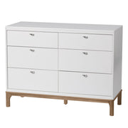 Commode 6 Tiroirs Laurel - Blanc/Noyer-Little Seeds-LIS-CG007TPCS-CLÉMENT