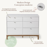 Commode 6 Tiroirs Laurel - Blanc/Noyer-Little Seeds-LIS-CG007TPCS-CLÉMENT
