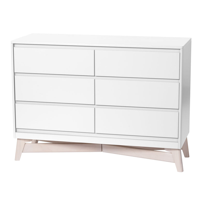 Commode 6 Tiroirs Pala - Blanc/Taupe-Little Seeds-LIS-CG011WPWS-CLÉMENT