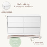 Commode 6 Tiroirs Pala - Blanc/Taupe-Little Seeds-LIS-CG011WPWS-CLÉMENT
