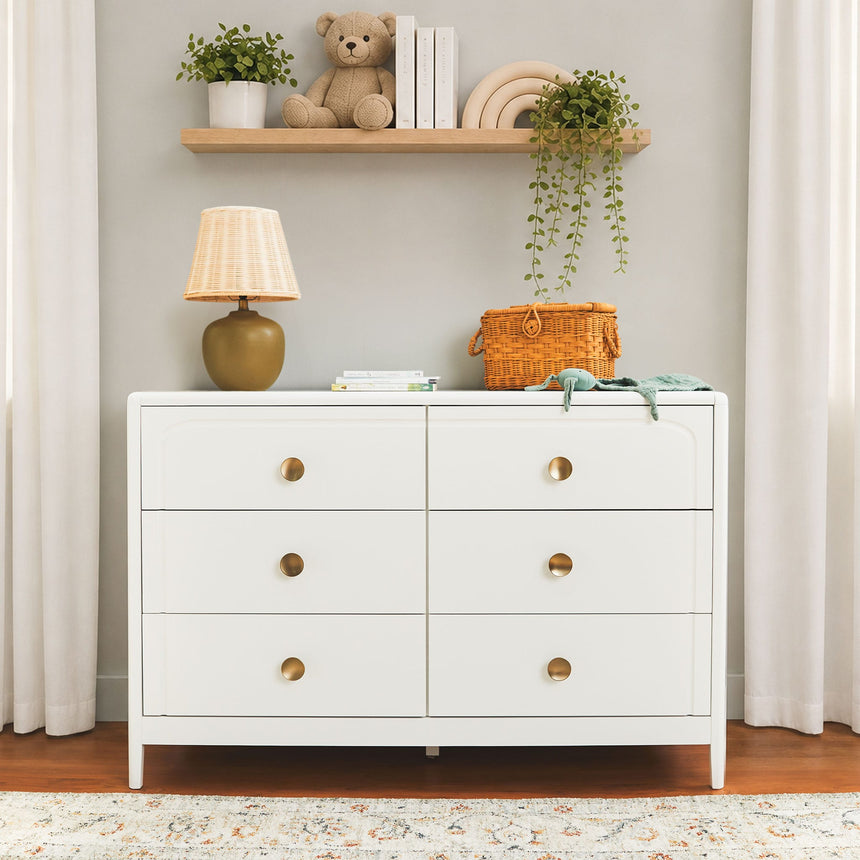 Commode à 6 tiroirs Briar - Blanc-Little Seeds-LIS-CG023WHP-CLÉMENT