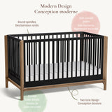 Couchette Convertible 4-en-1 Laurel - Noir/Noyer-Little Seeds-LIS-CR009SCBP-CLÉMENT
