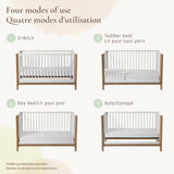 Couchette Convertible 4-en-1 Laurel - Blanc/Noyer-Little Seeds-LIS-CR009TPCS-CLÉMENT