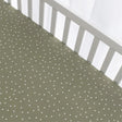 Drap Contour pour Lit de Bébé - Pois Olive-Living Textiles-LIV-101220-CLÉMENT
