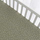 Drap Contour pour Lit de Bébé - Pois Olive-Living Textiles-LIV-101220-CLÉMENT