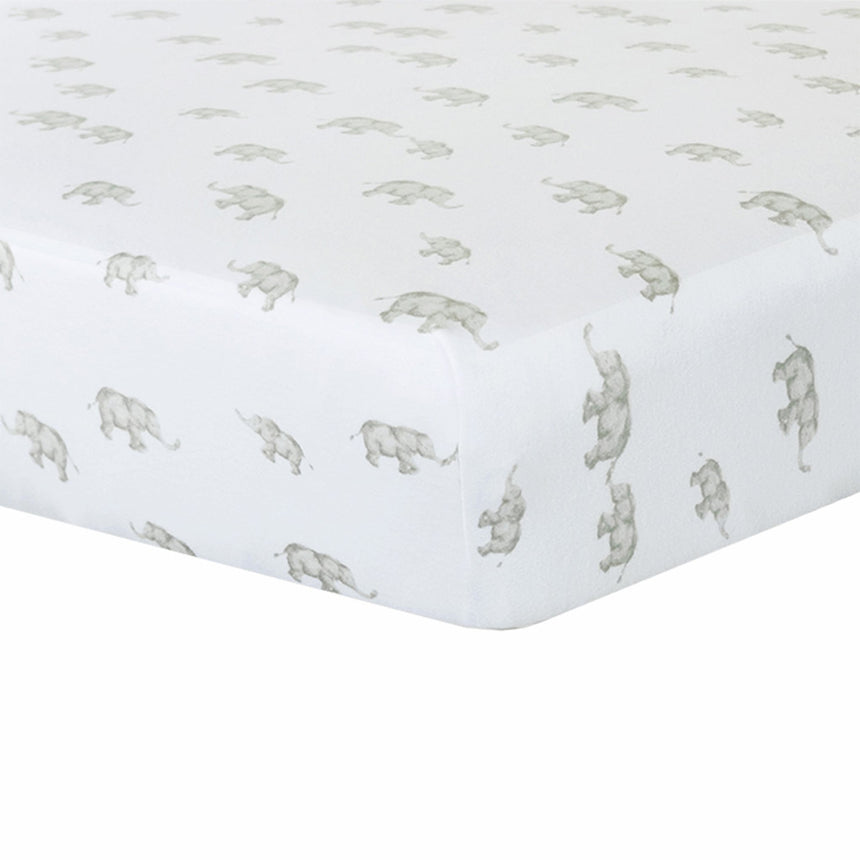 Drap Contour pour Lit de Bébé - Éléphant Gris-Living Textiles-LIV-101223-CLÉMENT
