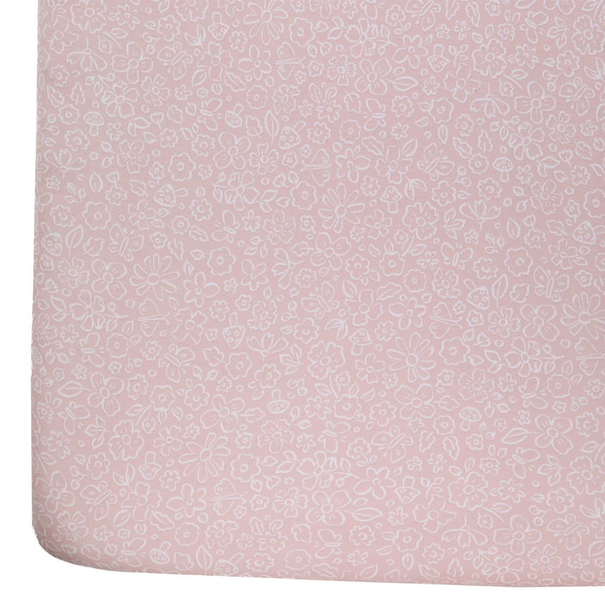 Drap Contour pour Lit de Bébé - Fleurs Roses-Living Textiles-LIV-101225-CLÉMENT