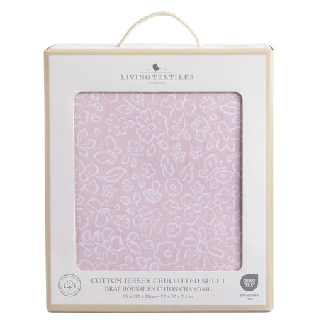 Drap Contour pour Lit de Bébé - Fleurs Roses-Living Textiles-LIV-101225-CLÉMENT