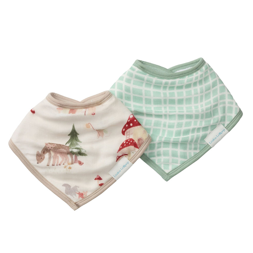Bavoirs Bandana Mousseline (2) - Forêt-Loulou Lollipop-LLP-BIBFRF-CLÉMENT