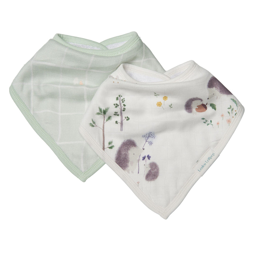 Bavoirs Bandana Mousseline (2) - Hérissons-Loulou Lollipop-LLP-BIBHGH-CLÉMENT