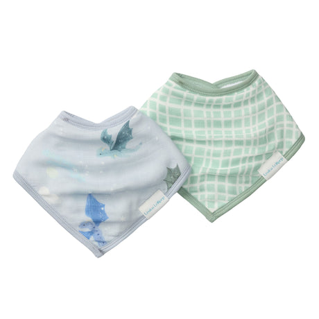 Bavoirs Bandana Mousseline (2) - Dragons-Loulou Lollipop-LLP-BIBMGD-CLÉMENT