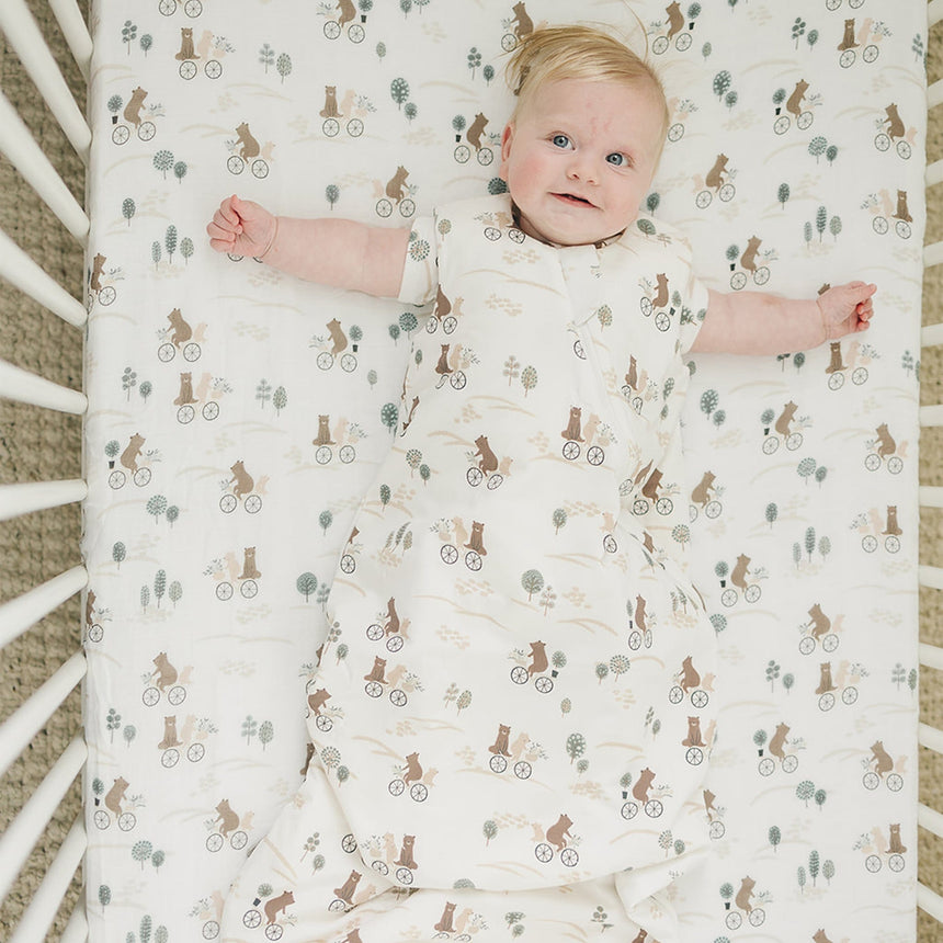 Drap Contour pour Lit de Bébé - Mousseline Bambou Ours-Loulou Lollipop-LLP-CRIBBOB-CLÉMENT