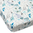 Drap Contour pour Lit de Bébé - Mousseline Bambou Dinosaures-Loulou Lollipop-LLP-CRIBDNO-CLÉMENT