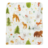Drap Contour pour Lit de Bébé - Mousseline Bambou Amis de la Forêt-Loulou Lollipop-LLP-CRIBFORFDS-CLÉMENT
