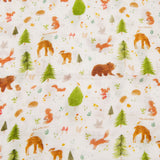 Drap Contour pour Lit de Bébé - Mousseline Bambou Amis de la Forêt-Loulou Lollipop-LLP-CRIBFORFDS-CLÉMENT