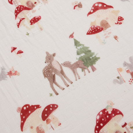 Drap Contour pour Lit de Bébé - Mousseline Bambou Forêt-Loulou Lollipop-LLP-CRIBFRF-CLÉMENT