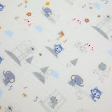 Drap Contour pour Lit de Bébé - Mousseline Bambou Mini mathématiciens-Loulou Lollipop-LLP-CRIBMML-CLÉMENT