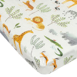 Drap Contour pour Lit de Bébé - Mousseline Bambou Safari-Loulou Lollipop-LLP-CRIBSAFARI-CLÉMENT