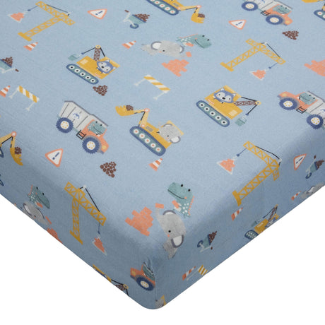 Drap Contour pour Lit de Bébé - Mousseline Bambou Mini Ingénieurs-Loulou Lollipop-LLP-CRIBTNE-CLÉMENT
