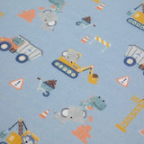 Drap Contour pour Lit de Bébé - Mousseline Bambou Mini Ingénieurs-Loulou Lollipop-LLP-CRIBTNE-CLÉMENT