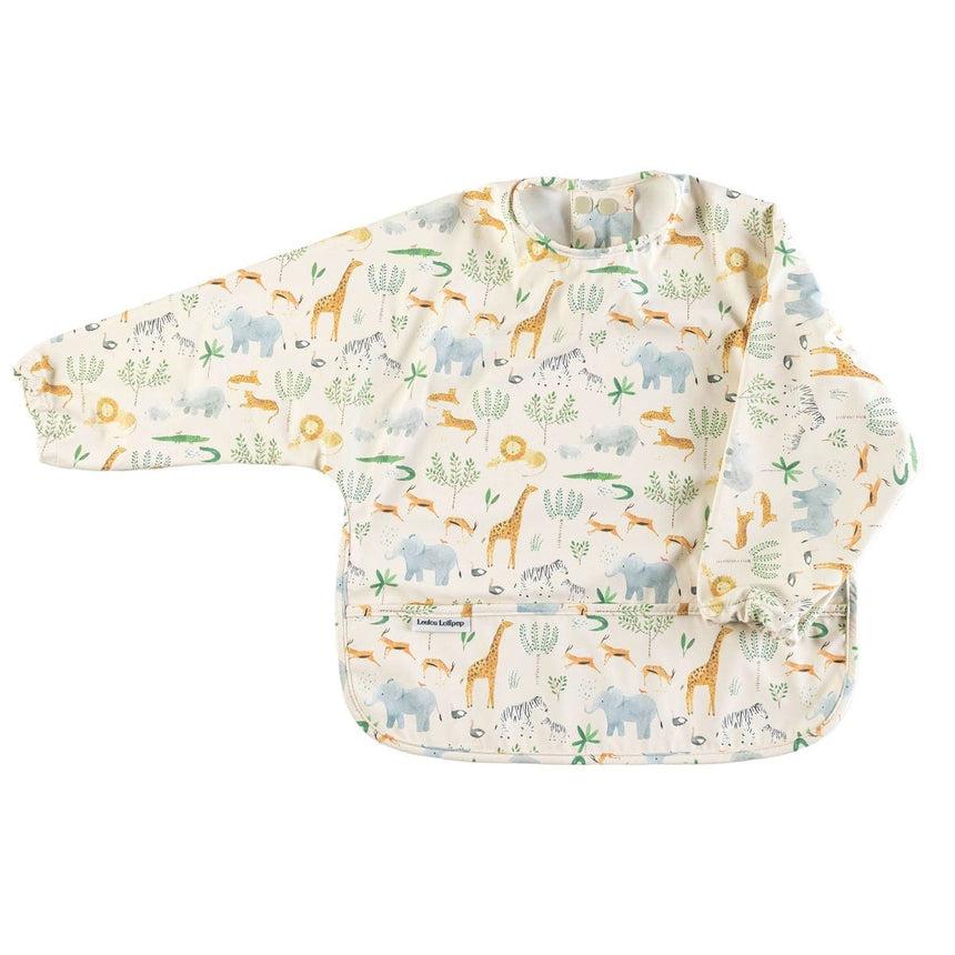 Bavoir Manches Longues Imperméable - Safari-Loulou Lollipop-LLP-LSBIB-SAF-CLÉMENT