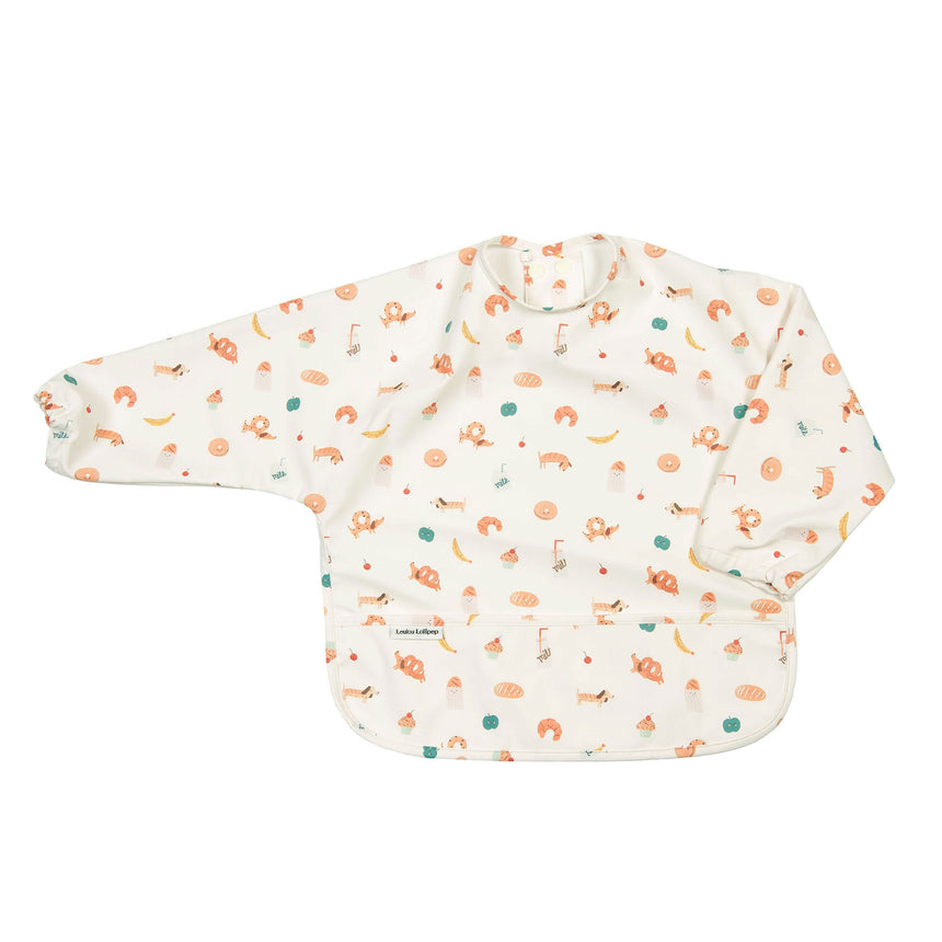 Bavoir Manches Longues Imperméable - Déjeuner-Loulou Lollipop-LLP-LSBIBFBK-CLÉMENT