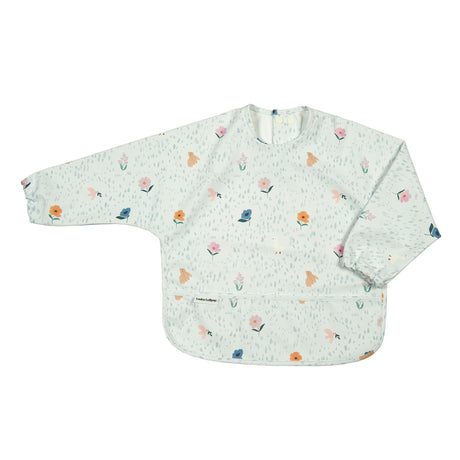 Bavoir Manches Longues Imperméable - Fleurs Oies-Loulou Lollipop-LLP-LSBIBCTF-CLÉMENT