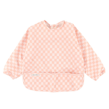 Bavoir Manches Longues Imperméable - Carreaux Rose-Loulou Lollipop-LLP-LSBIBPCB-CLÉMENT