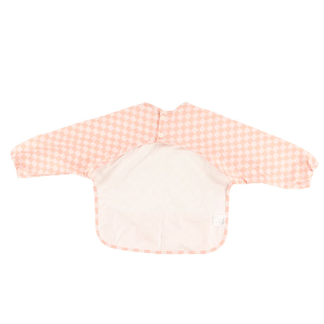 Bavoir Manches Longues Imperméable - Carreaux Rose-Loulou Lollipop-LLP-LSBIBPCB-CLÉMENT