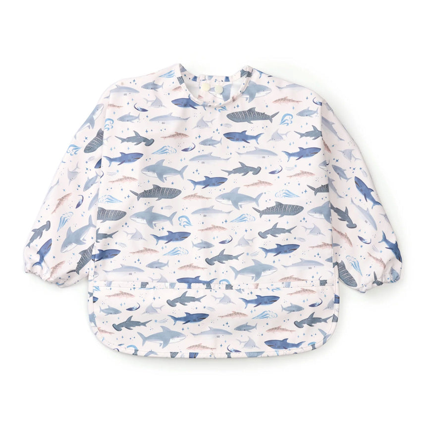 Bavoir Manches Longues Imperméable - Requins-Loulou Lollipop-LLP-LSBIBSHK-CLÉMENT