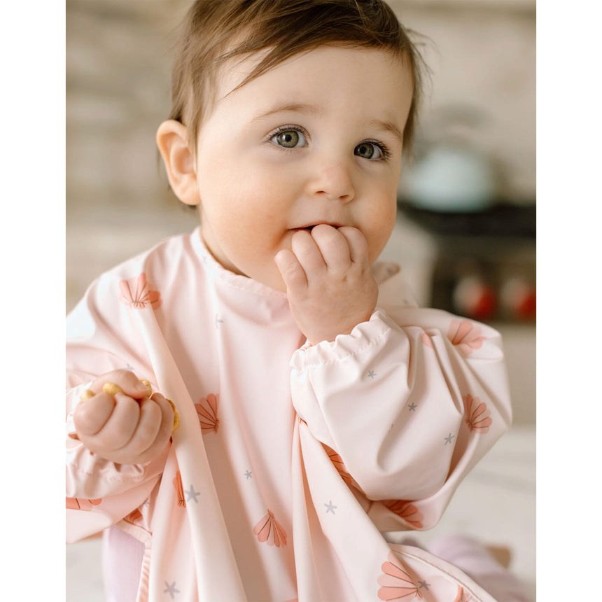 Bavoir Manches Longues Imperméable - Coquillage-Loulou Lollipop-LLP-LSBIBSSH-CLÉMENT