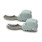 Ensemble Cuillère et Fourchette - Éléphant-Loulou Lollipop-LLP-LSET-003-BLU-CLÉMENT