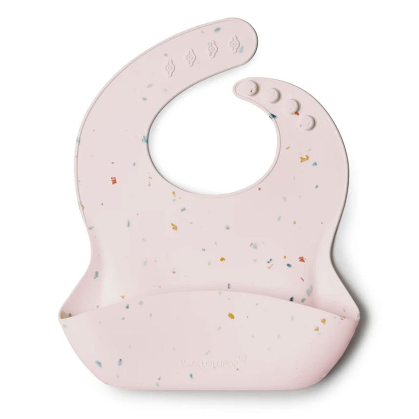 Bavoir en Silicone - Confetti Blush-Loulou Lollipop-LLP-SILBIBCFTB-CLÉMENT