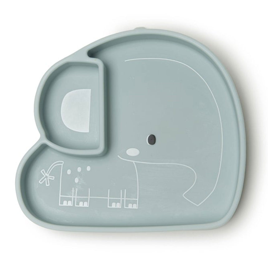 Assiette en Silicone - Éléphant-Loulou Lollipop-LLP-SPL-003-BLU-CLÉMENT