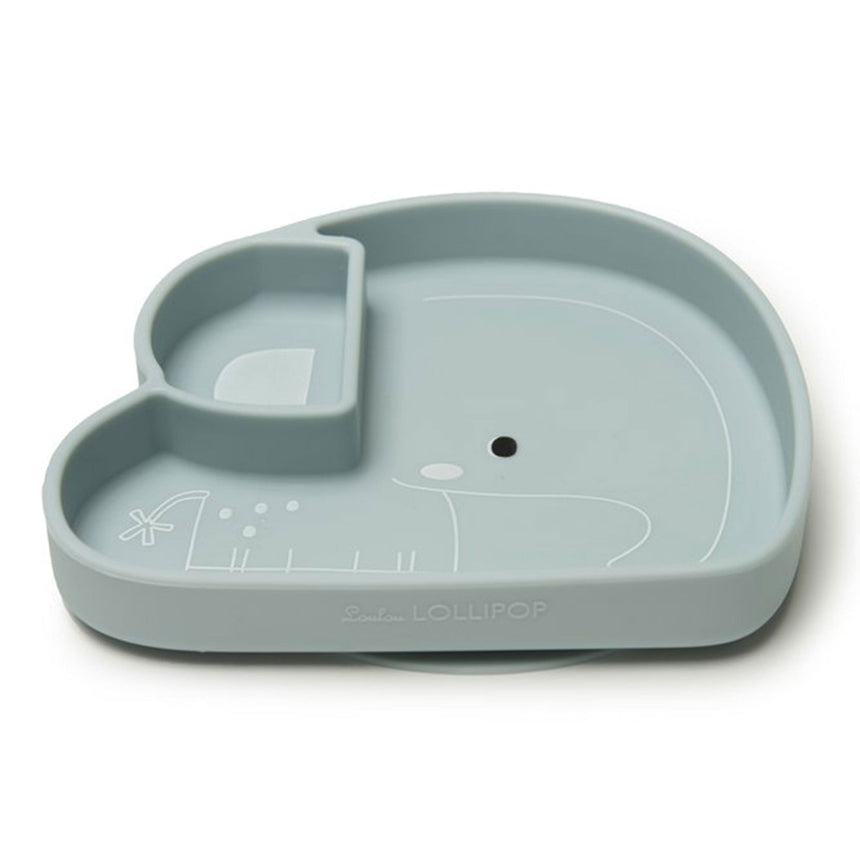 Assiette en Silicone - Éléphant-Loulou Lollipop-LLP-SPL-003-BLU-CLÉMENT
