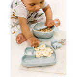 Assiette en Silicone - Éléphant-Loulou Lollipop-LLP-SPL-003-BLU-CLÉMENT