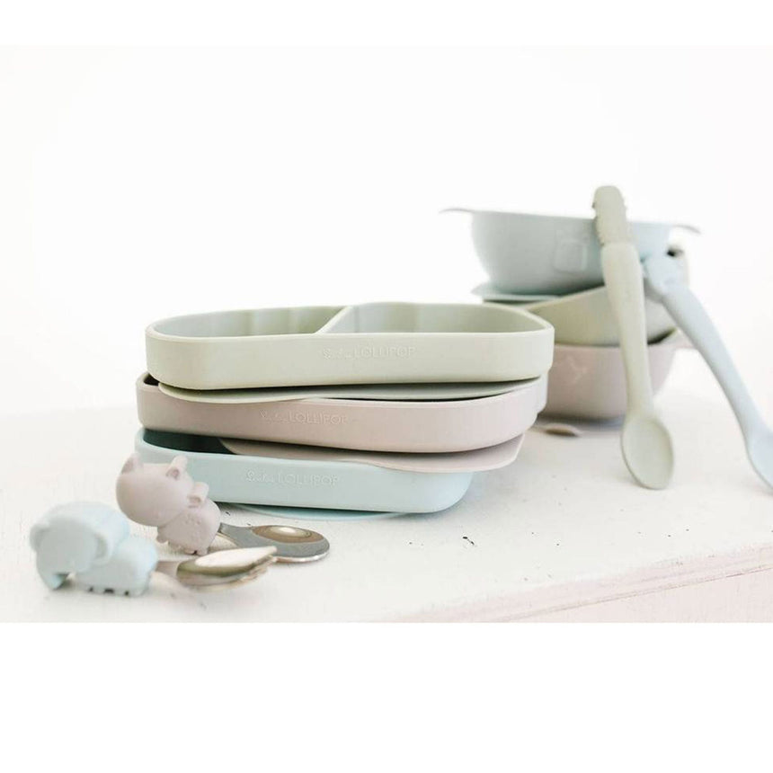 Assiette en Silicone - Éléphant-Loulou Lollipop-LLP-SPL-003-BLU-CLÉMENT
