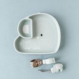 Assiette en Silicone - Éléphant-Loulou Lollipop-LLP-SPL-003-BLU-CLÉMENT