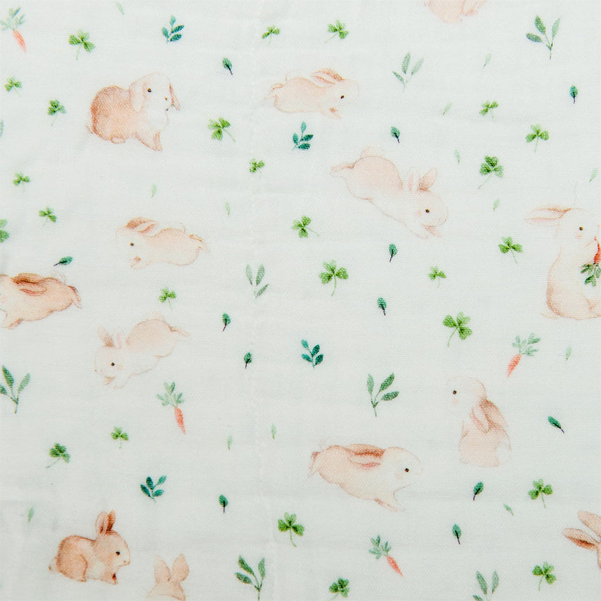 Couverture Mousseline Bambou - Lapins-Loulou Lollipop-LLP-SWBUNNY-CLÉMENT